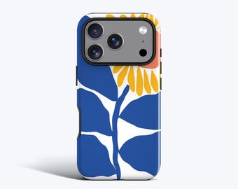 Blue Sunflower Phone Case - For iPhone 17 Pro Max, 16e, 15 Plus, 14, 13, 12 Mini, 11, MagSafe