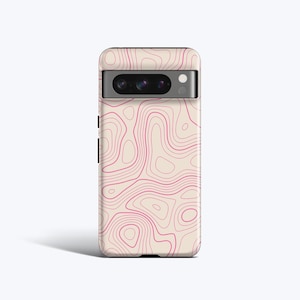 Pink Topographic Phone Case | For Pixel 10, 9, 8, 7, 6 Magnetic Option