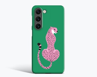 PINK LEOPARD Case | For Samsung Galaxy S23 Ultra Case, Galaxy S22 Case, Galaxy Note 20 Case, More Models, Green, Minimal, Wild Cat