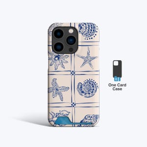 Custodia sottile per carte di credito SEASIDE SKETCH / iPhone 16, 16 Pro Max, 15 Plus, 14 Pro, 13, porta carte, porta carte