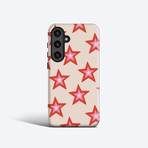 RED STARS Case | For Samsung Galaxy S23 Ultra Case, Galaxy S22 Plus Case, Galaxy S21 FE Case, More Models, Y2K, Pink