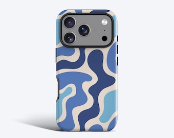 Funky Blue Shapes iPhone-hoesje - voor alle iPhone-modellen: stevige, MagSafe en slanke bescherming
