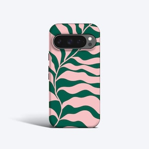 TROPISCHES BLATT Handyhülle | Für Pixel 9 Pro Case, Pixel 8a Case, Pixel 7 Pro Case, Pixel 6 Case, alle Modelle verfügbar, Pflanze, grün pink