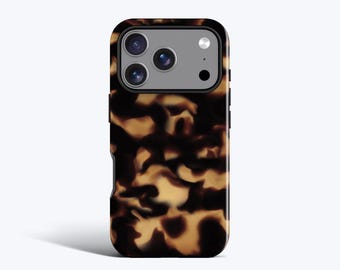 Dark Tortoise Shell Phone Case - For iPhone 17, 16e, 15 Plus, 14 Pro Max, 13, 12 Mini, 11 - Abstract Tortoise, MagSafe Option
