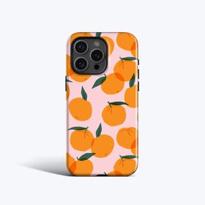 ORANGES Phone Case | Pink Citrus Fruit Print, Fresh & Fun Design, MagSafe - Fits iPhone 16e, 16 Pro Max, 15 Plus, 14, 13 Mini, 12, 11