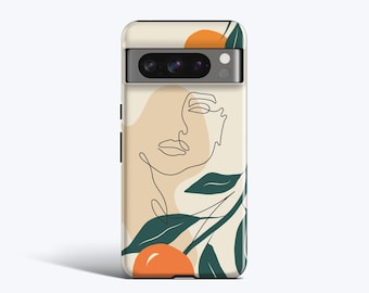 Étui pour téléphone avec dessin au trait portrait - Pour Pixel 10, 9, 8, 7, 6 Option MagSafe