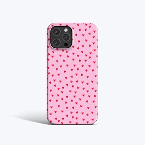 RED HEARTS Phone Case | For iPhone 15 Pro Case, iPhone 13 Pro Max Case, iPhone 11 Pro Case, iPhone 12 Case, All Models, Red Pink Hearts Case