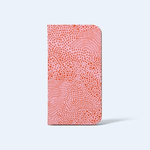 CANDY WALLET Phone Case | For iPhone and Galaxy Models, Card Holder, Vegan Leather, Satin Finish, Abstract Dots