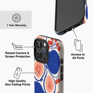 Blue Passion Fruit Phone Case - Fits iPhone 16e, 16 Pro Max, 15 Plus, 14 Pro, 13 Mini, 12, 11, MagSafe Option, Abstract Berries Art image 5