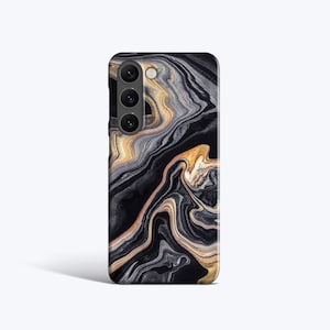 MIDDERNACHT MARMEREN Etui | Voor Samsung Galaxy S23-hoesje, Galaxy S22-hoesje, Galaxy Note 20-hoesje, meer modellen, donkere marmeren telefoonhoes