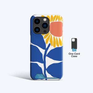 Custodia sottile per carte BLUE SUNFLOWER / Custodia per iPhone 15+, Custodia per iPhone 14 Pro, Custodia per iPhone 13, Custodia per iPhone 15 Pro, Porta carte, Porta carte