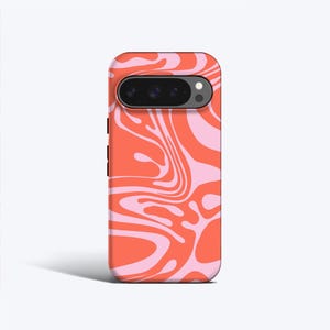 Coral Marble Phone Case - Pixel 10, 9, 8, 7, 6, Magnetic Option