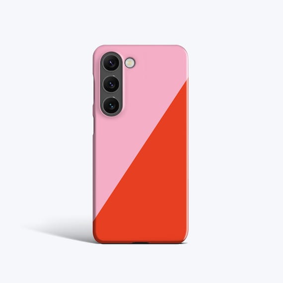 GEOMETRIC PINK RED Case | For Galaxy S25 Ultra, S24 Plus, S23 fe, S22, S21, S20 fe, More Models, Bold, Minimal Case