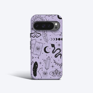 Purple Magic Phone Case - For Pixel 10, 9 Pro, 8a, 7a, 6, More Models, Spells, Snake, Moth, Magic Case