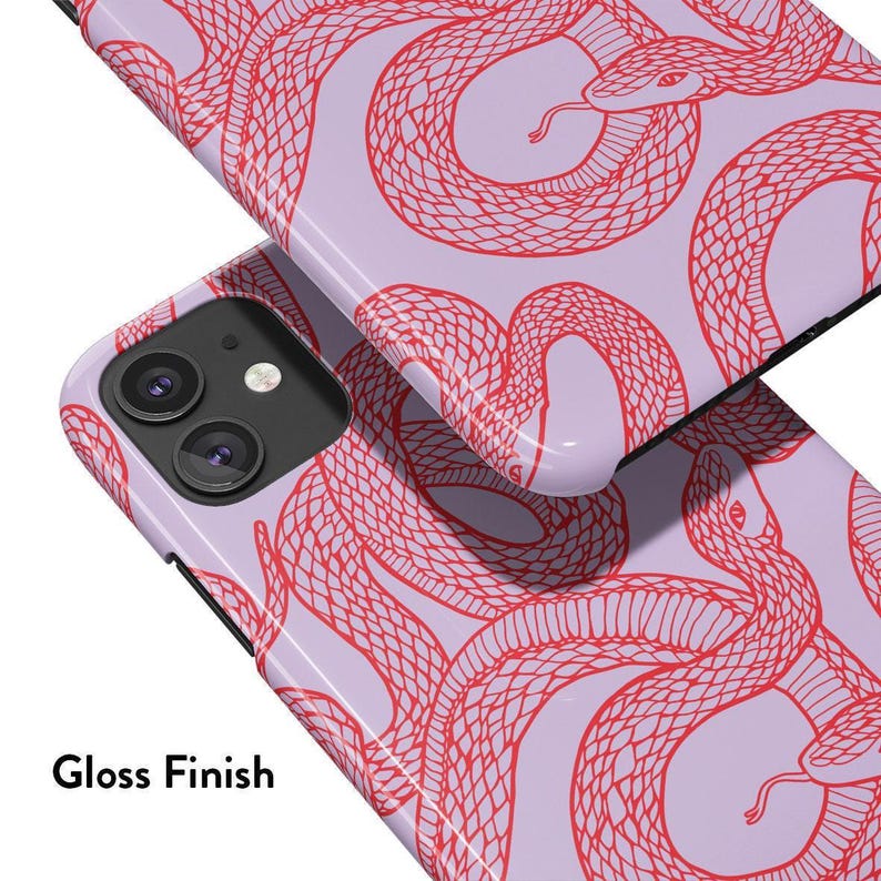 SCARLET SNAKES - For Galaxy S25 Ultra Case, Galaxy S24 feCase, Galaxy S23 Case, Galaxy S22 Case, Snake Pattern, Purple, red image 7