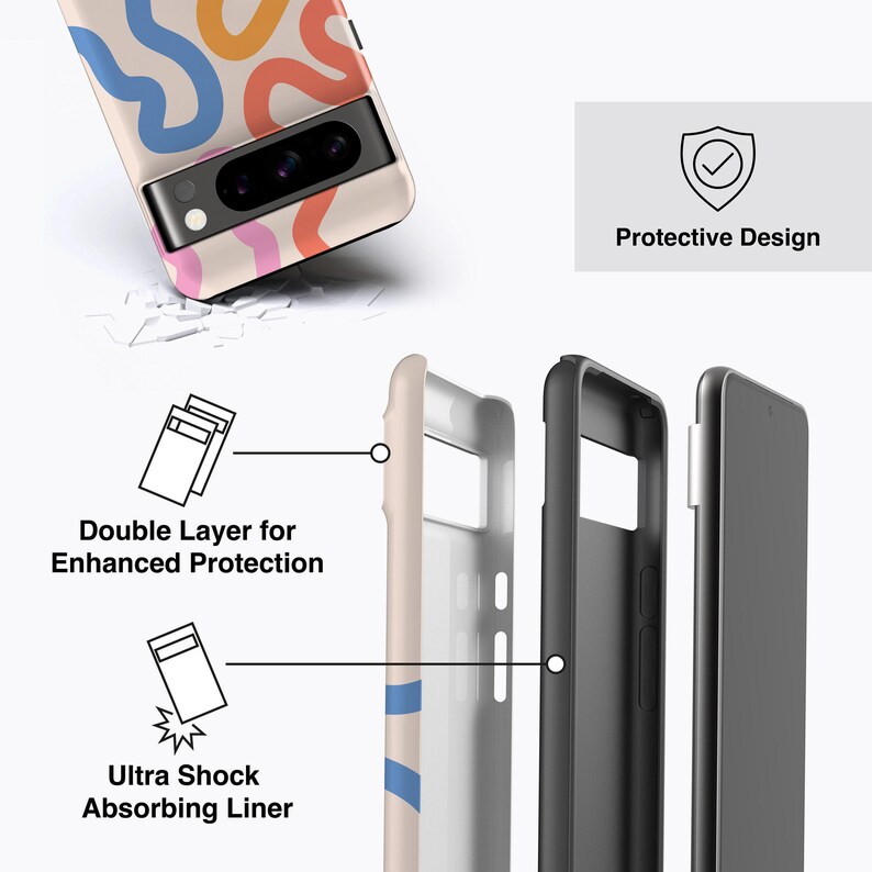 Funky Pastel Lines Phone Case - For all Pixel Models, Magnetic Option image 3