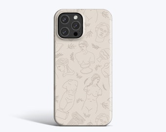 Étui Beige GREC ANCIEN | Pour étui iPhone 15, étui iPhone 13, étui iPhone 11, plus de modèles disponibles, Boho Line Art, Mythologie, Tendance