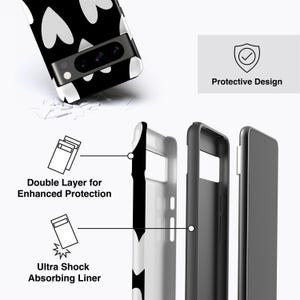 Large White Hearts Case For all Pixel Models, Magnetic Option image 3