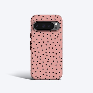 BLUSHING HEARTS Case | For Pixel 8a Case, Pixel 7a Case, Pixel 6 Pro Case, Pixel 6a Case, Pixel 5 Case More Models, Mini Heart Pattern