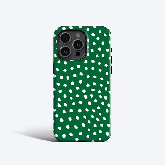 GREEN POLKA DOTS Phone Case for iPhone 16 Pro Case, iPhone 15 Case