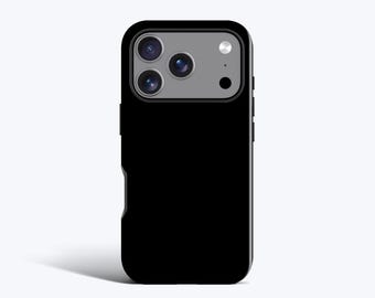 Black Phone Case - For iPhone 17, 16, 15, 14, 13, 12, 11 - MagSafe Option