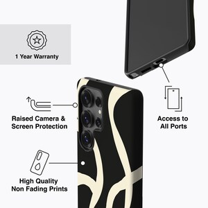 Boho Lines Black Phone Case - For Galaxy S26, S25, S24, S23, S22, S21, S20 Series, Magnetic 画像 4