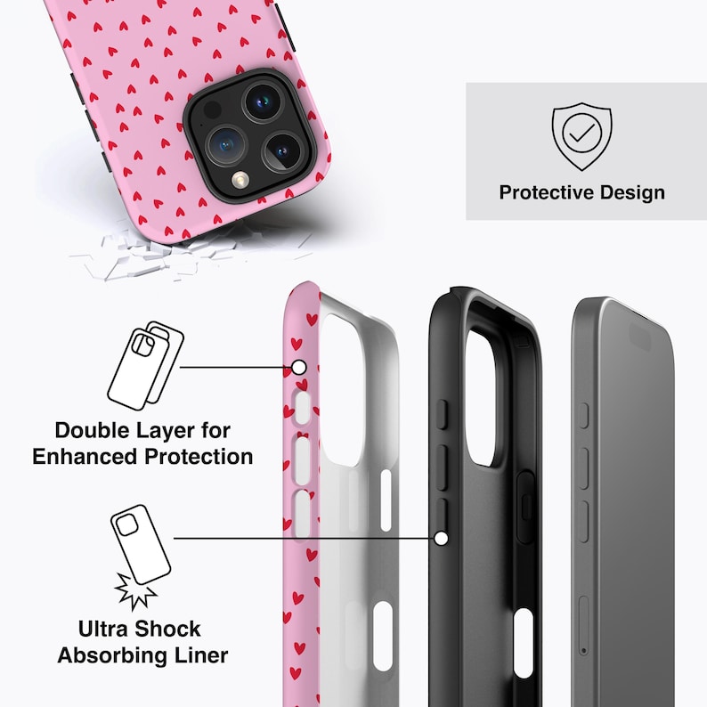 Red Hearts Phone Case - For iPhone 17, 16, 15, 14, 13, 12 MagSafe Option image 4