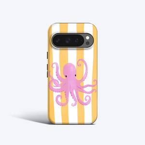 Pink Octopus Phone Case - For Pixel 10, 9, 8, 7, 6, Magnetic Option