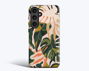 Jungle Leaves Case - For Galaxy S26, S25 Ultra, S24 Plus, S23 fe, S22, S21, S20, Magnetic