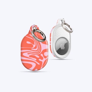 CORAL MARBLE AirTag Case | For your keys, Handbag, Backpack, Pets Collar, Anything you desire, AirTag Holder, Abstract Groovy, Liquid, Swirl