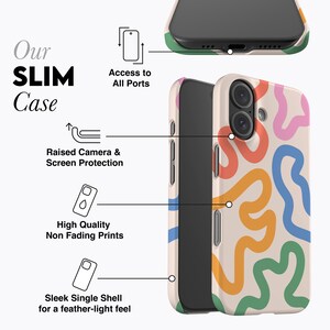 FUNKY LINES PASTEL Phone Case | Abstract Wavy Print, For iPhone 16e, 16 Pro Max, 15 Plus, 15, 14 Pro, 13, 12 Mini, 11 image 6