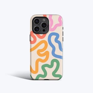 FUNKY LINES PASTEL Phone Case | Abstract Wavy Print, For iPhone 16e, 16 Pro Max, 15 Plus, 15, 14 Pro, 13, 12 Mini, 11 image 1