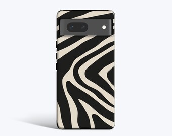 ZEBRA PRINT Case | For Pixel 8 Pro Case, Pixel 6 Case, Pixel 5 Case, Pixel 4A Case More Models, Zebra Stripes, Abstract, Black Cream