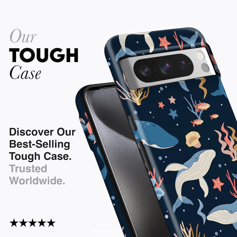 HUMPBACK WHALES Case | For Pixel 9 Pro Case, Pixel 8a Case, Pixel 7 Case, Pixel 6 Case, Pixel 5 Case, More Models, Sea Life, Coral Reef image 2