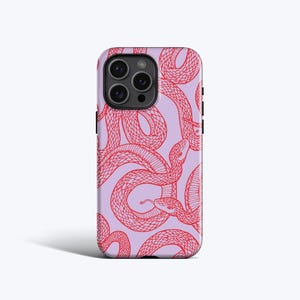 SCARLET SNAKES Phone Case | Red Snake Pattern, For iPhone 16 Pro Max, 16e, 15 Plus, 14 Pro, 13 mini, 12, 11, MagSafe Option