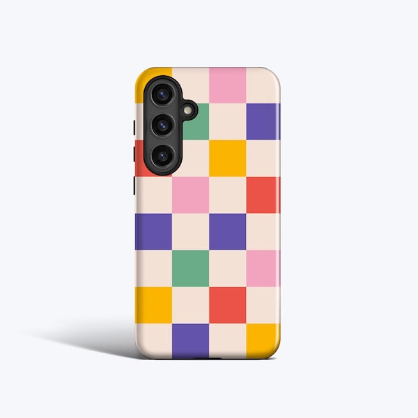 Etui Chunky Check Multicolored – do Galaxy S26, S25, S24, S23, S22, S21, S20, magnetyczne