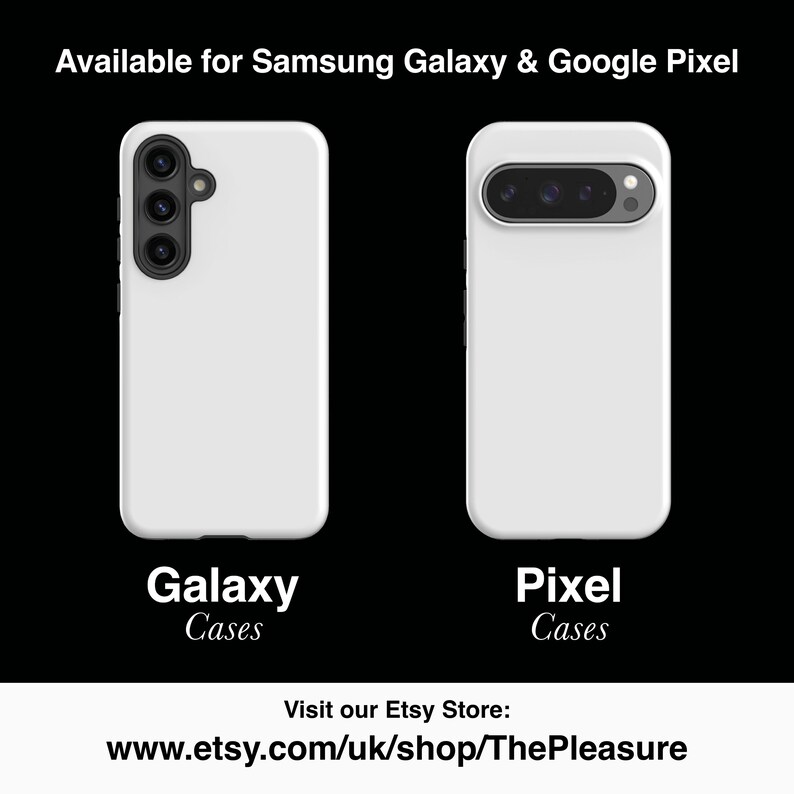 two white samsung phones side by side on a black background