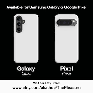 two white samsung phones side by side on a black background