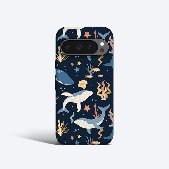 HUMPBACK WHALES Case | For Pixel 9 Pro Case, Pixel 8a Case, Pixel 7 Case, Pixel 6 Case, Pixel 5 Case, More Models, Sea Life, Coral Reef