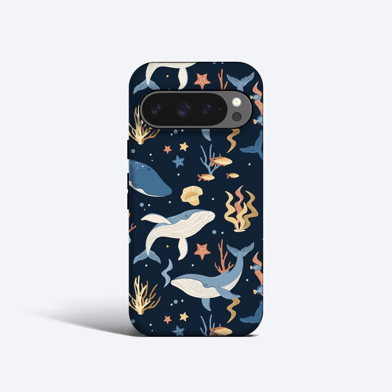 HUMPBACK WHALES Case | For Pixel 9 Pro Case, Pixel 8a Case, Pixel 7 Case, Pixel 6 Case, Pixel 5 Case, More Models, Sea Life, Coral Reef image 1