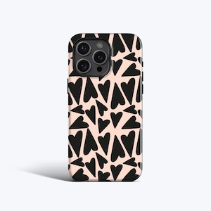 Long Black Hearts Case For iPhone 17, 16, 15, 14, 13, 12 MagSafe Case image 1