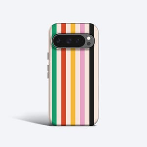 FESITVAL STRIPES Phone Case | For Pixel 9 Pro Case, Pixel 8a Case, Pixel 7 Case, Pixel 6 Case, Pixel 5 Case, Retro Pop Stripes, Funky