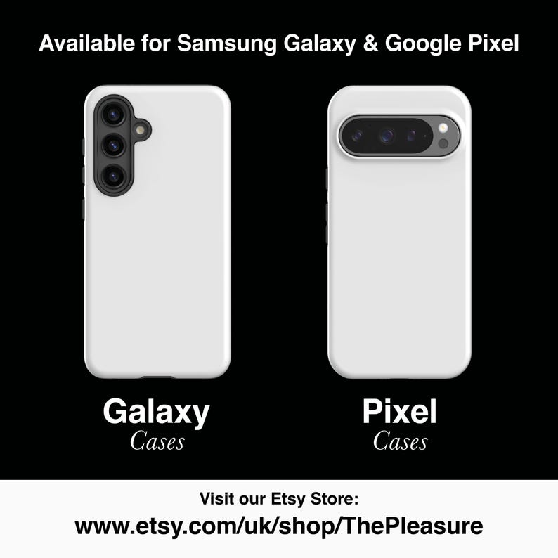 two white samsung phones side by side on a black background