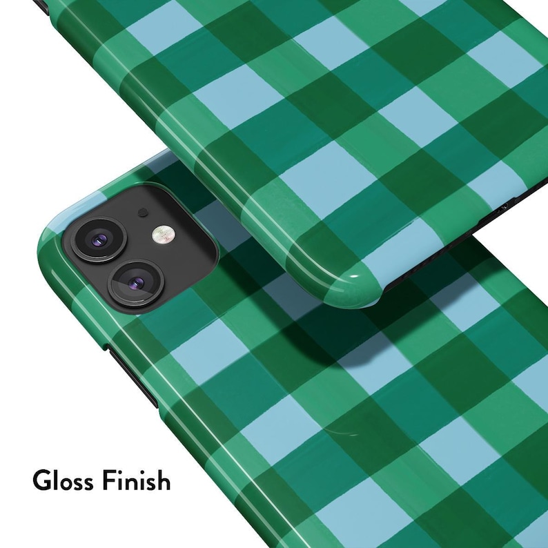 Rich Green Gingham Phone Case - For all Pixel Models, Magnetic Option image 5
