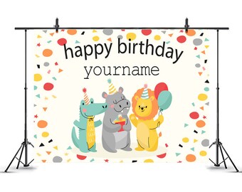 MEETSIOY Birthday Theme Backdrop for Party Photography Yellow Theme Cute Cartoon Animal Background Kids Birthday Party Dropdrop Decoration Props 7x5ft HXMT071 MEETSIOY Birthday Theme Backdrop for Party Photography Yellow Theme Cute Cartoon Animal Background Kids Birthday Party Dropdrop Decoration Props 7x5ft HXMT071