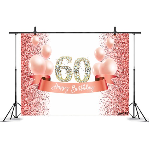 60th Birthday Backdrop60th Birthday Banner40th 50thPink | Etsy
