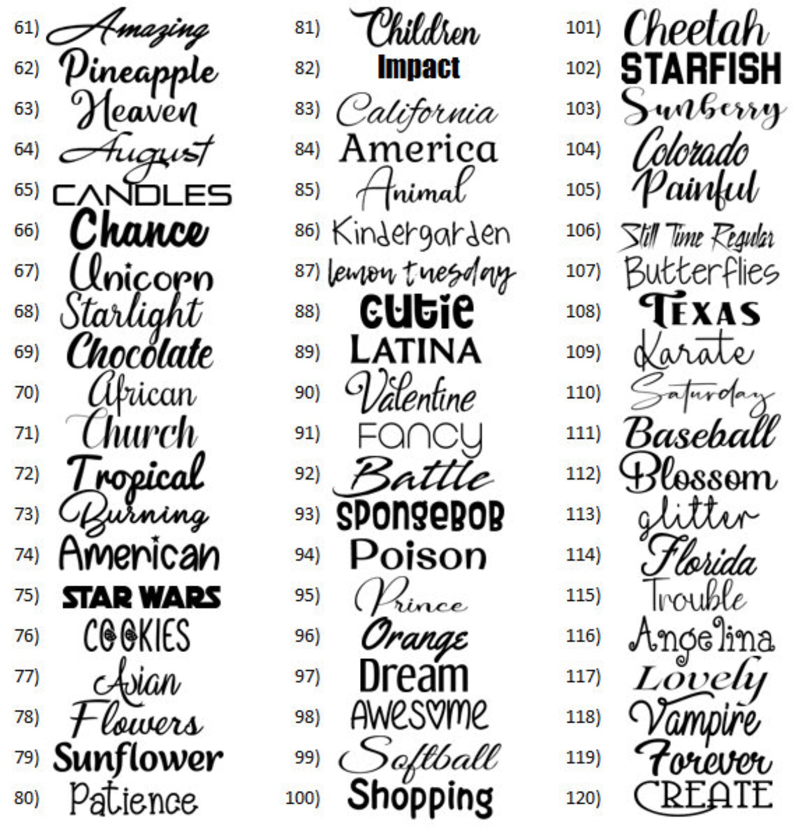Custom vinyl lettering sticker decals Etsy