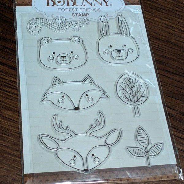 Bo Bunny Forest Friends, clear acrylic stamp set