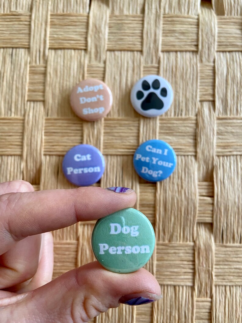 Dog Person Green and White One Inch Pinback Badge Button Adopt Dont Shop Buttons for a Cause Dog Obsessed Dog Lover image 4