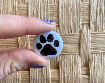Paw Print Dog Cat Black and White One Inch Pinback Badge Button Adopt Don’t Shop Buttons for a Cause